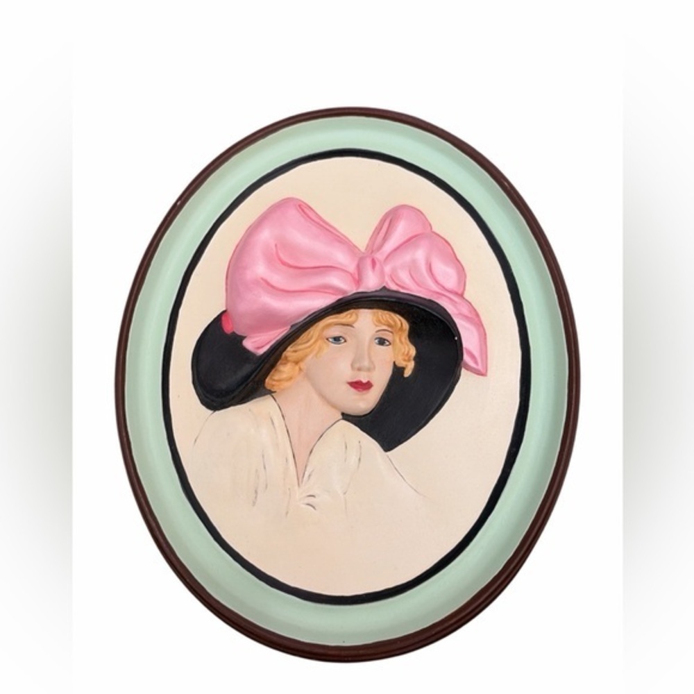 Vintage 197? Duncan Ceramic Products Inc. Lady Wall Plaque